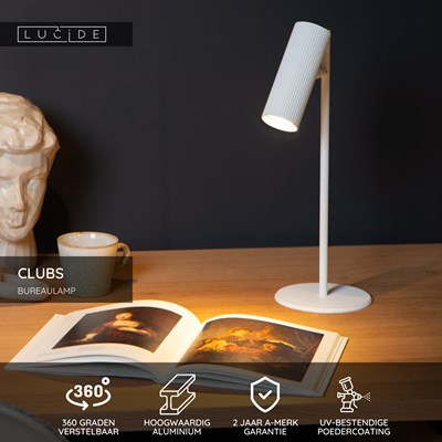 Lucide CLUBS - Bureaulamp - 1xGU10 - Wit